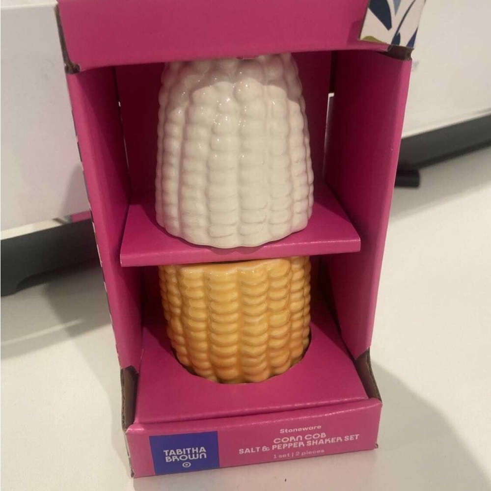 Tabitha Brown Corn Cob Salt & Pepper Shaker Set - White and Yellow